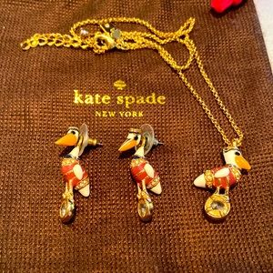 Kate spade pelican earrings and necklace set
